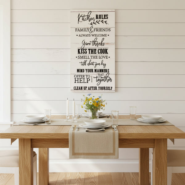 kitchen rules slat board sign
