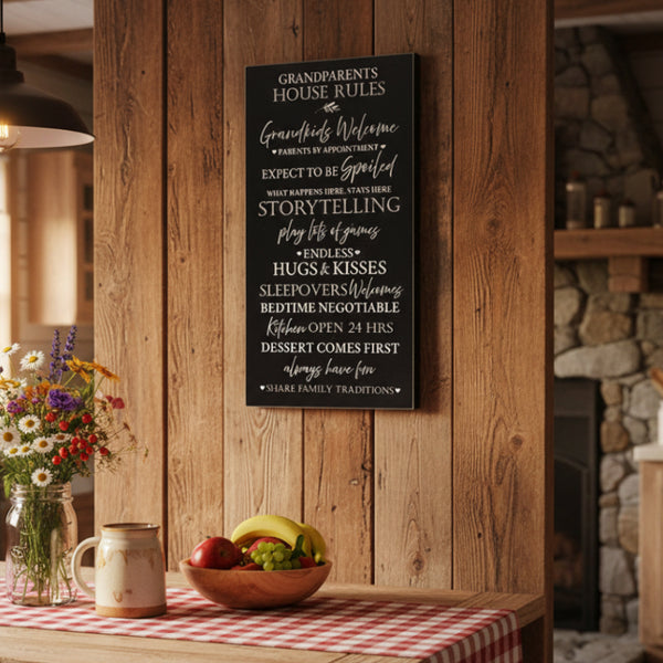 grandparents house rules sign