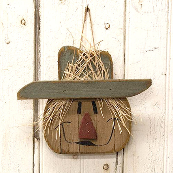lath scarecrow head plaque