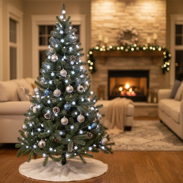 cool white snowflake led lights with timer
