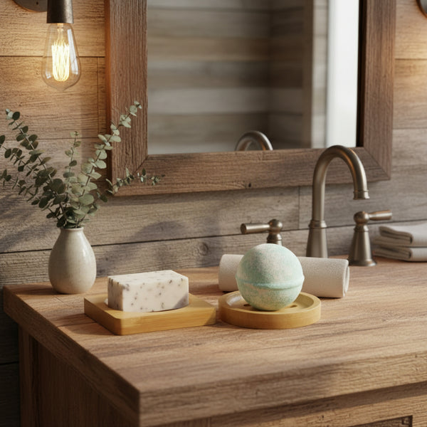 bamboo shower steamer and soap dishes