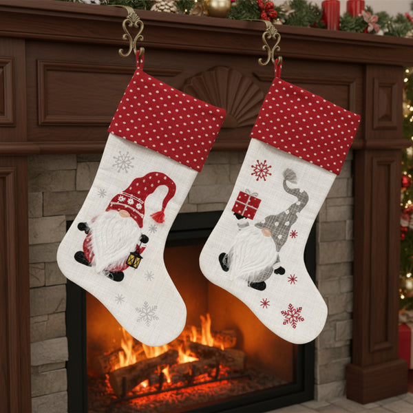 snowflake gnome christmas stockings