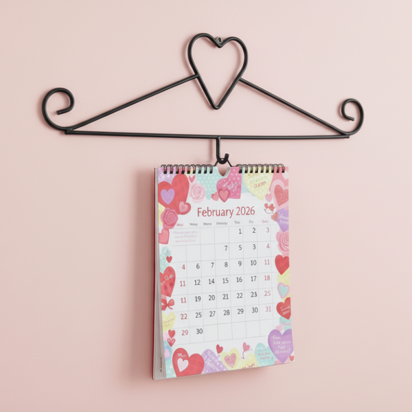 heart calendar wall holder