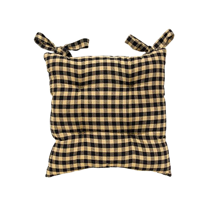 black and tan checkered chair pads set of 4