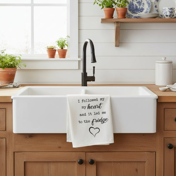 i followed my heart dish towel