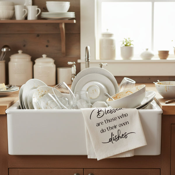 blessed are those who do their own dishes kitchen tea towel