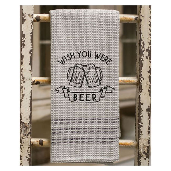 wish you were beer kitchen dish towel