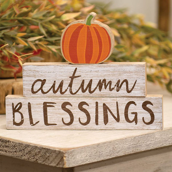 autumn blessings pumpkin stacking signs