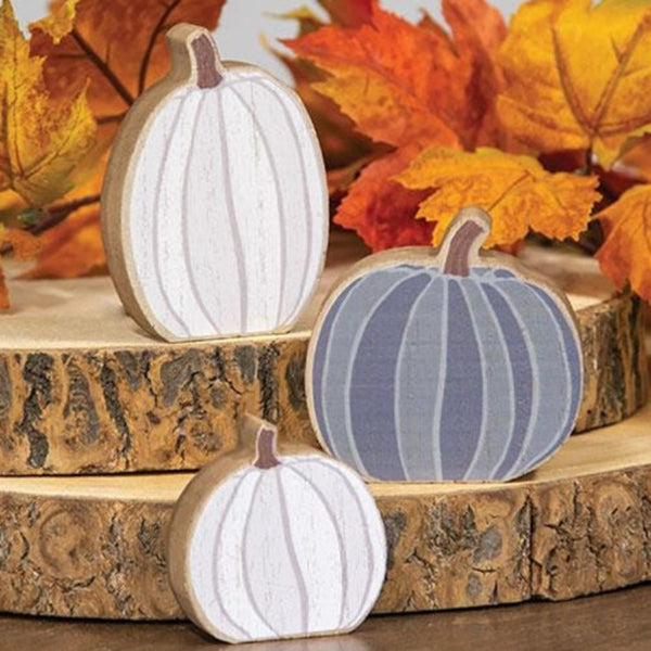 chunky pumpkin shelf sitters set of 3