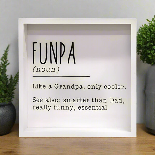 funpa definition framed box sign