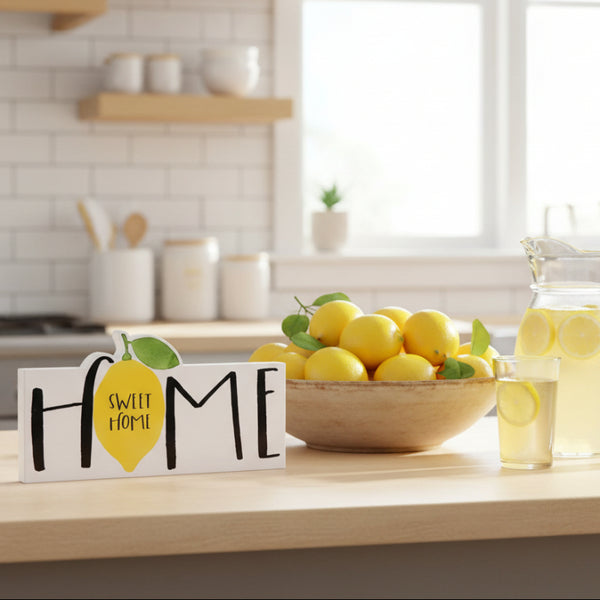 home sweet home lemon block sign