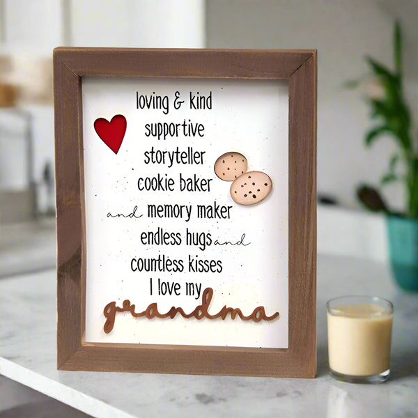 grandma sentiments shadowbox framed sign