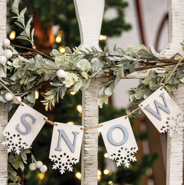 snowflakes tag banner garland