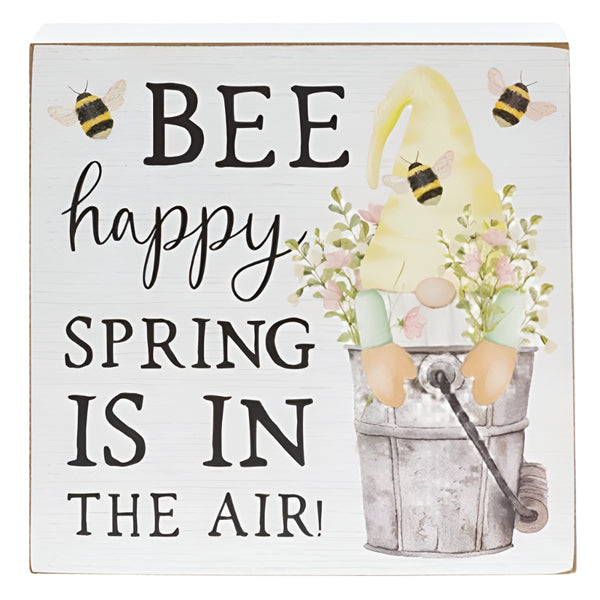 Bee Happy Spring Is In The Air Box Sign G36851 | Buffalo Trader Online