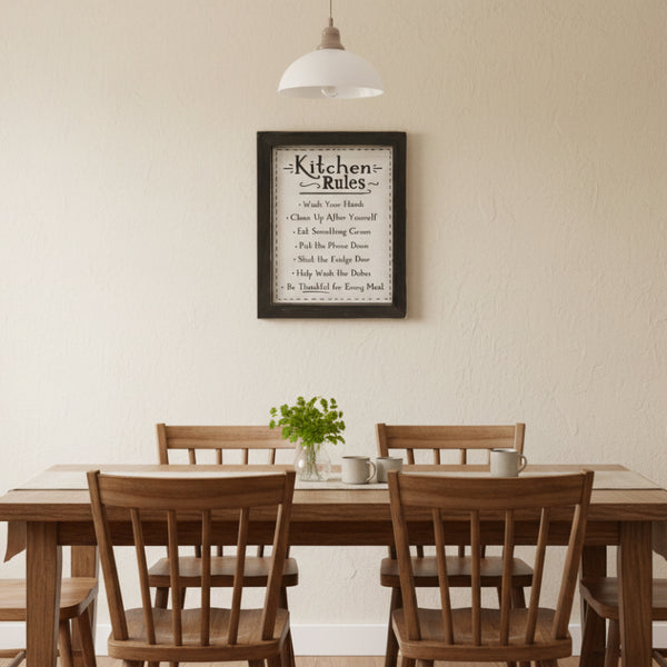 kitchen rules framed sign