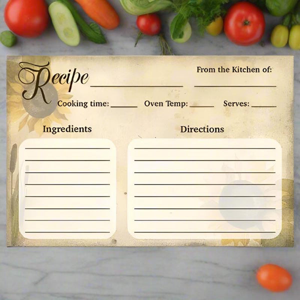 sunflower recipe cards 24 ct