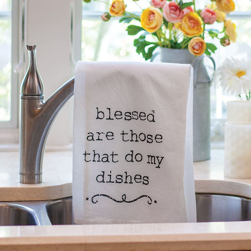 blessed are those that do my dishes kitchen tea towel