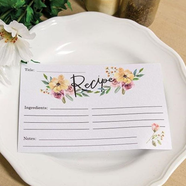 floral spray recipe cards pk of 24