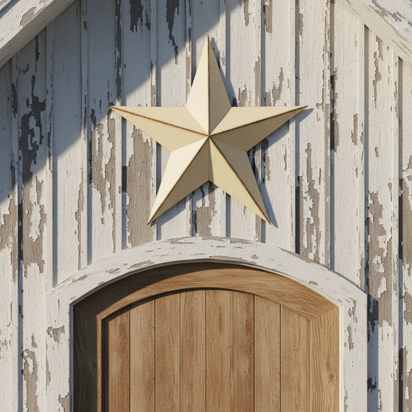12 inch distressed white metal barn star