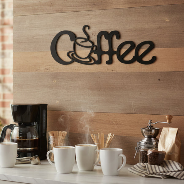 metal cutout coffee sign