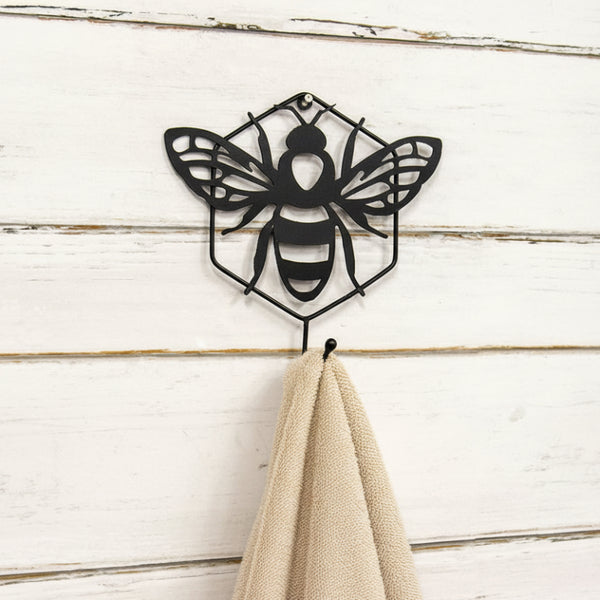 black bee metal hanger wall hook