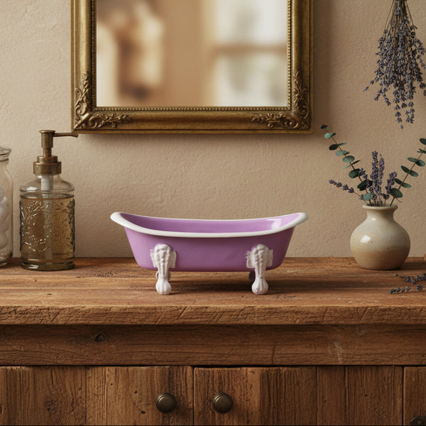 lilac iron bathtub soap dish