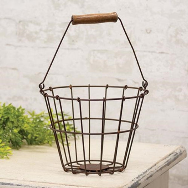 rusty wire egg basket