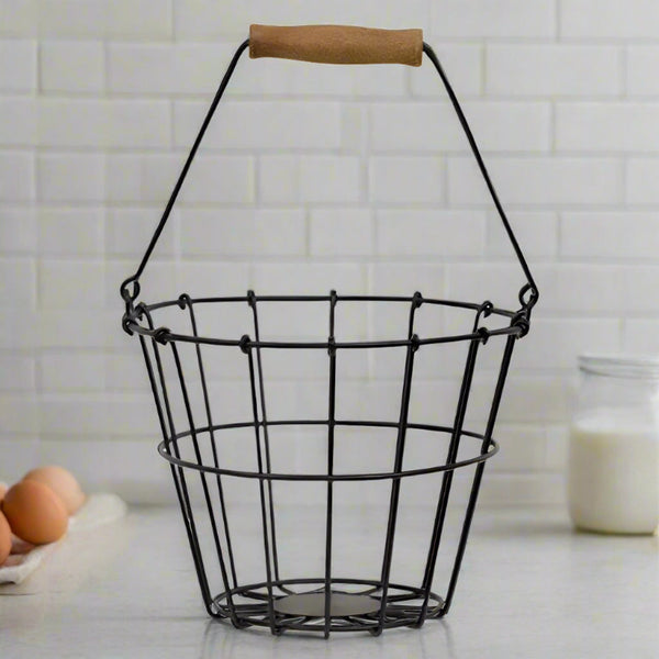 black wire egg basket