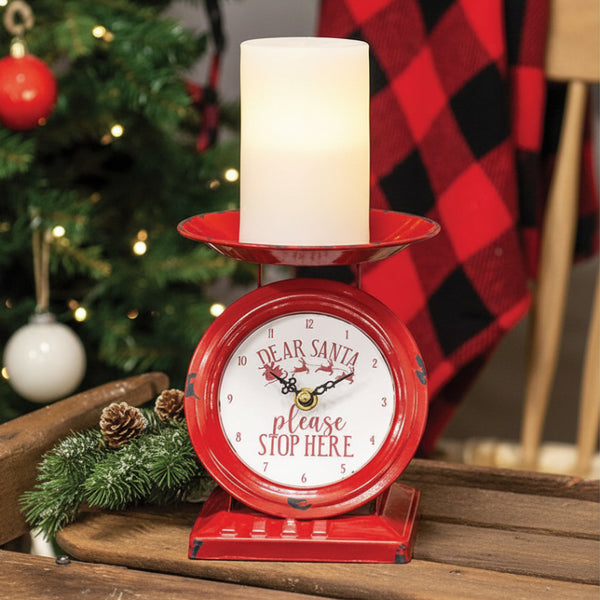 vintage dear santa old town scale clock