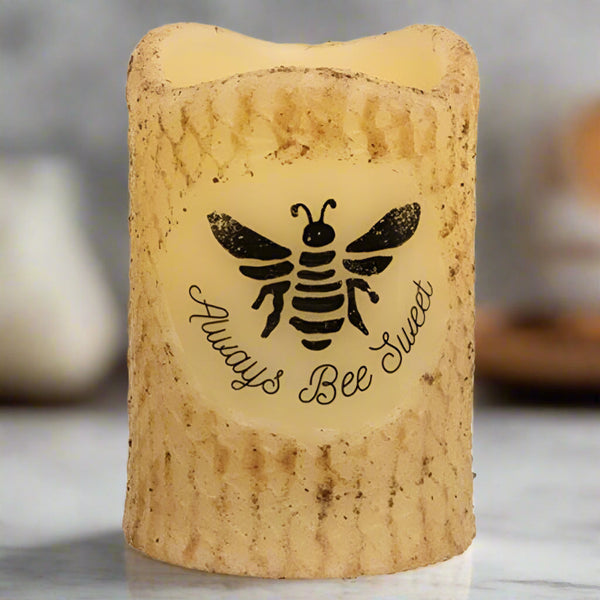 always bee sweet flameless pillar candle with timer