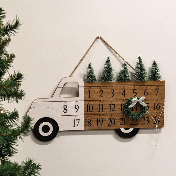 woodland christmas tree truck countdown calendar