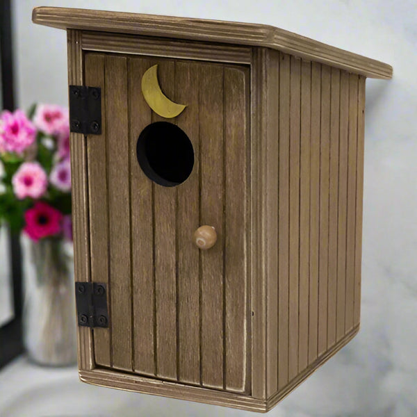 wooden outhouse shelf sitter