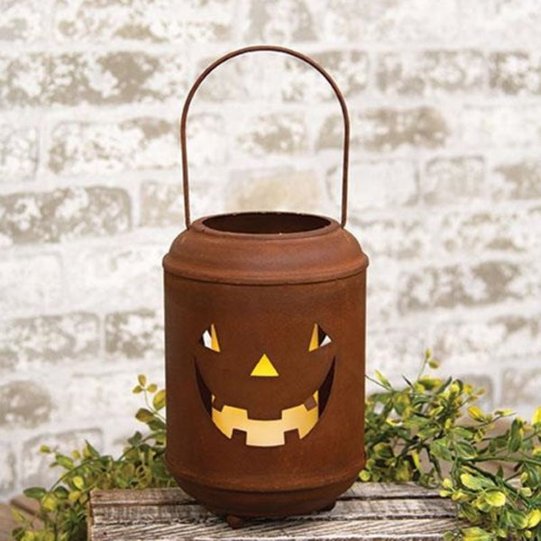 rusty jack-o-lantern pumpkin luminary