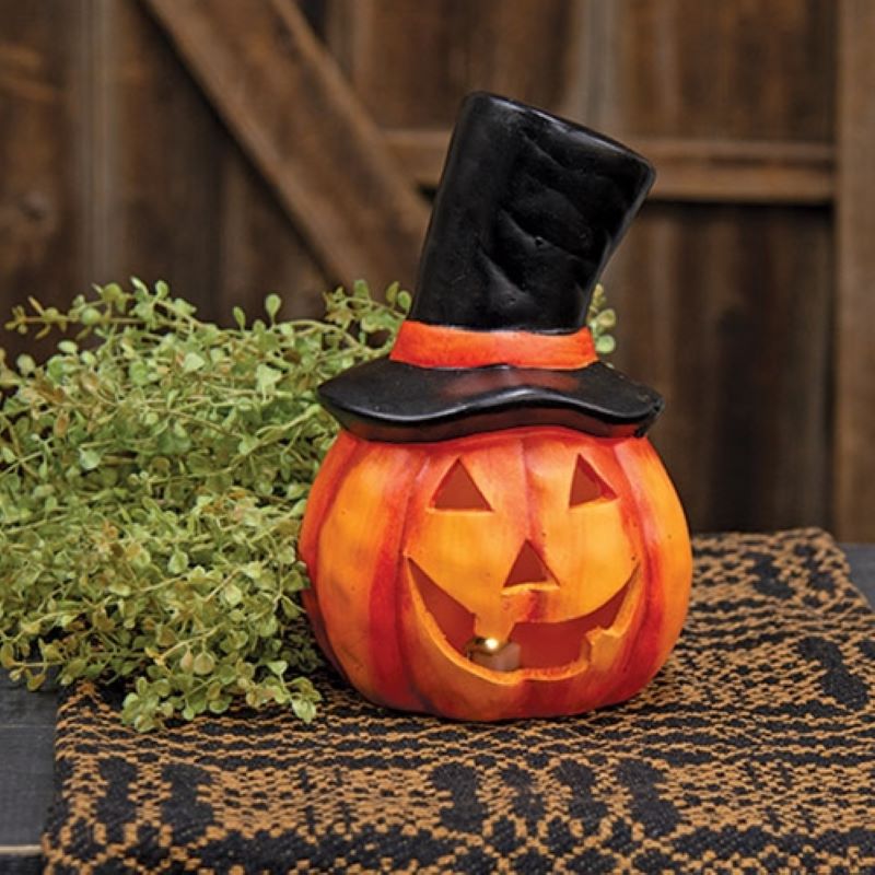 ravishing raven led lit pumpkin figurine