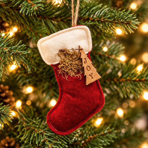 joy felt stocking ornament