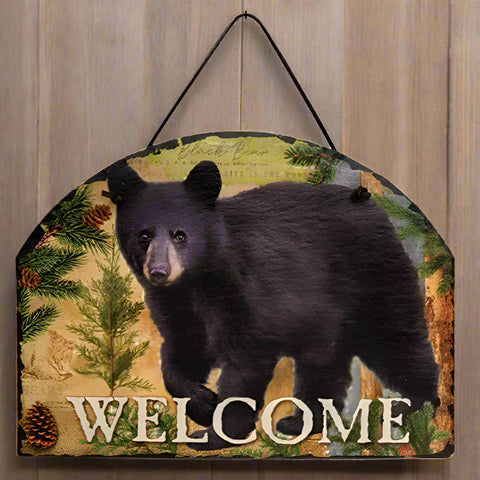 Slate Bear Welcome Plaque