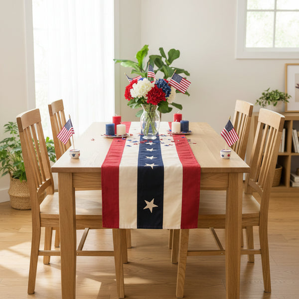 vintage usa flag table runner long 56x16