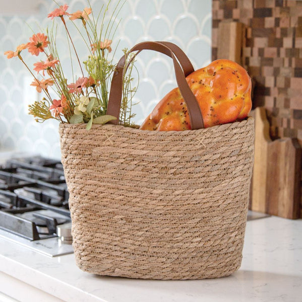 woven seagrass tote