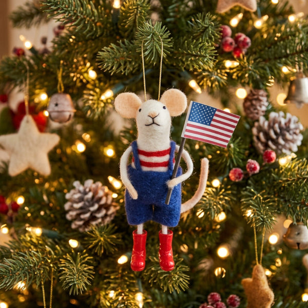 mr mouse americana party felted ornament