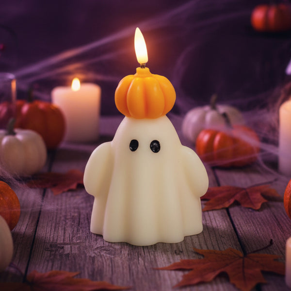 ghost pumpkin led candle with timer