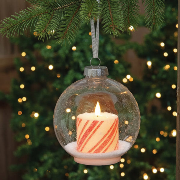 6 inch candy cane led candle bulb ornament