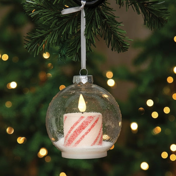 4 inch candy cane led candle bulb ornament