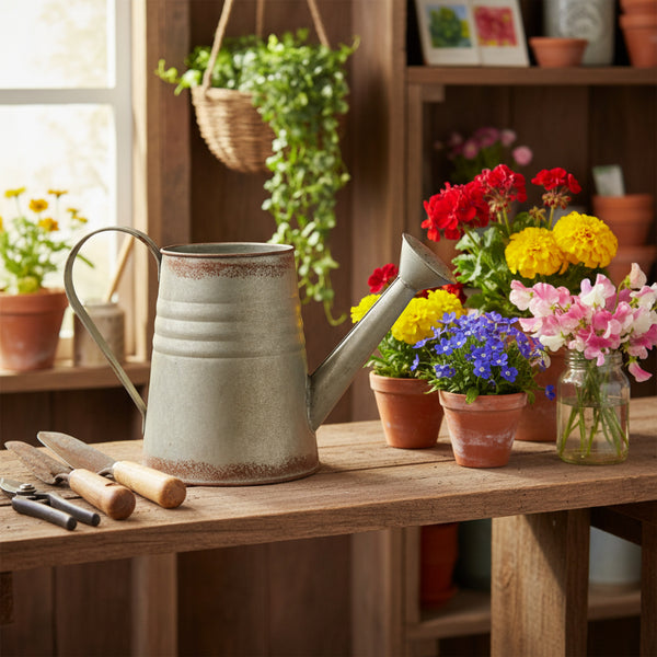 vintage galvanized watering can