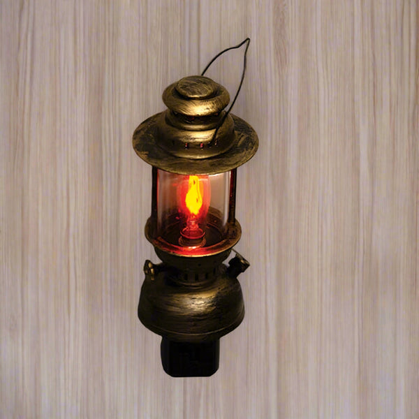 distressed bronze flicker bulb night light