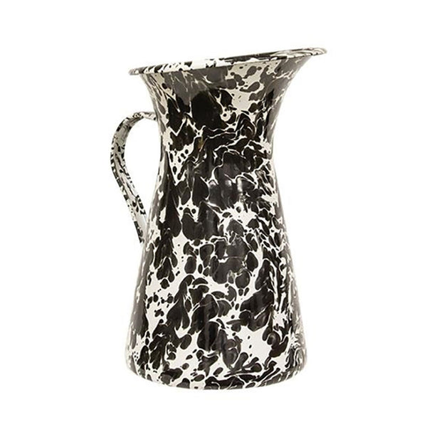 black and white pollock speckled enamel pitcher