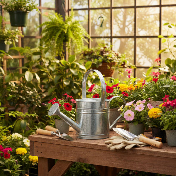 galvanized metal watering can