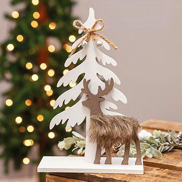 winter tree and deer shelf sitter