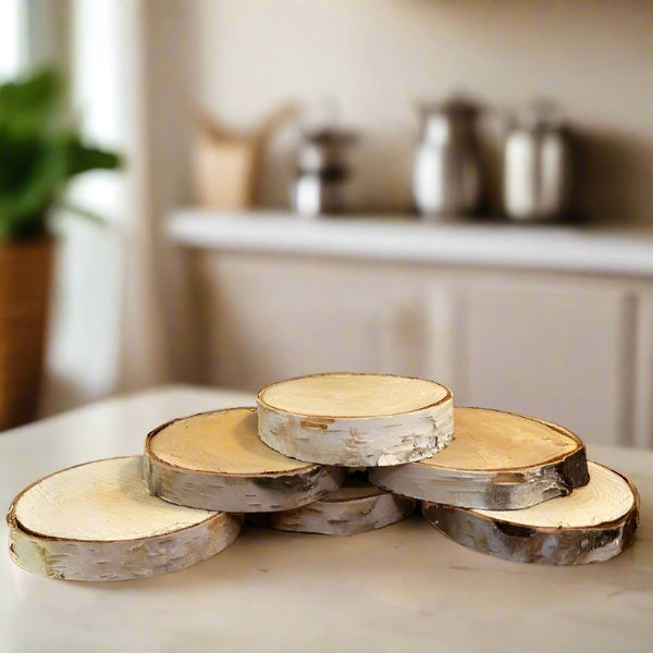 natural birch wooden coasters