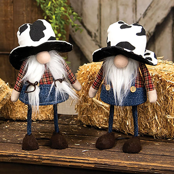 cowboy or cowgirl wobble gnome figurines