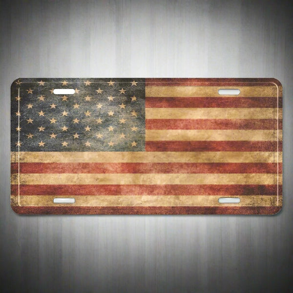 vintage american flag license plate